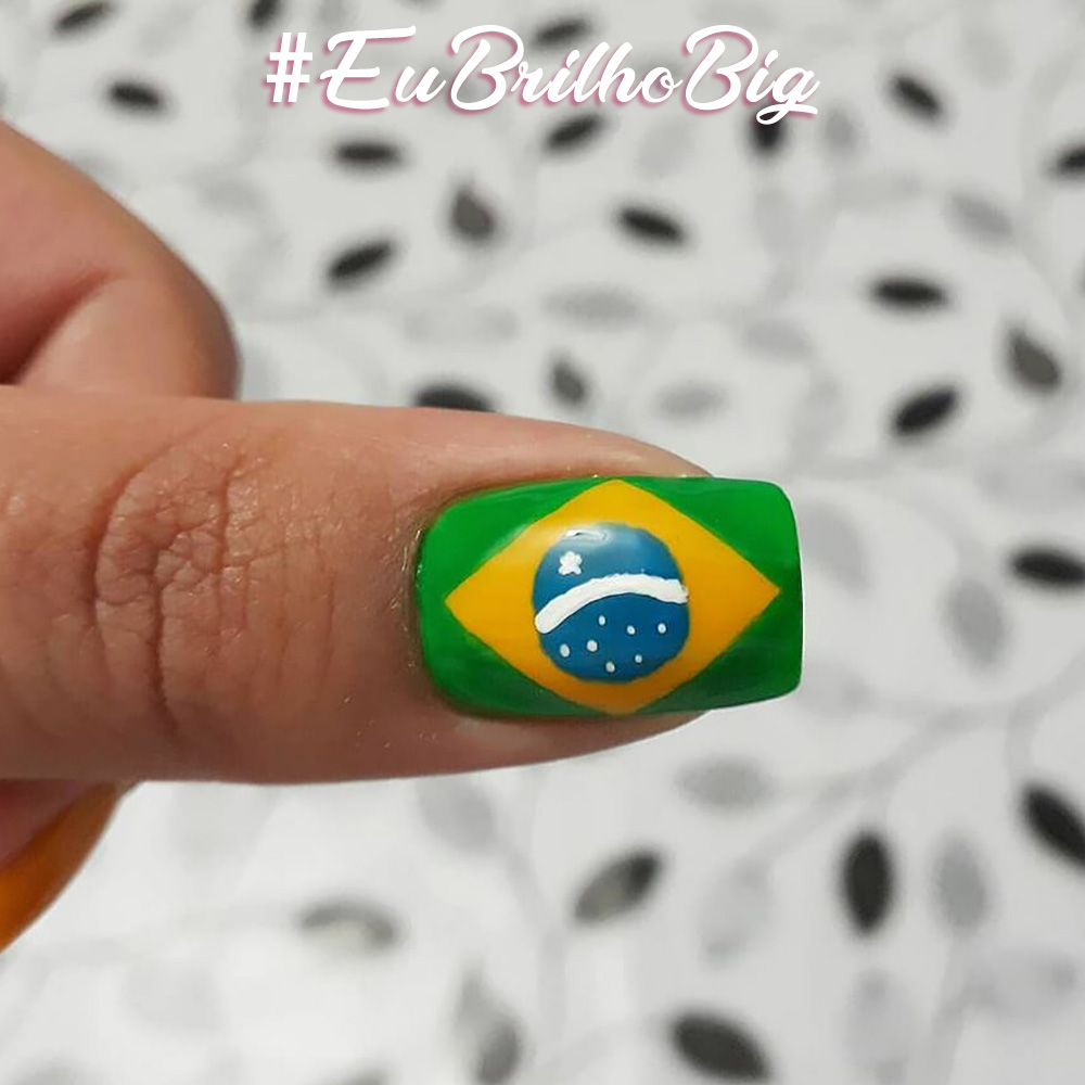 nail art bandeira do brasil